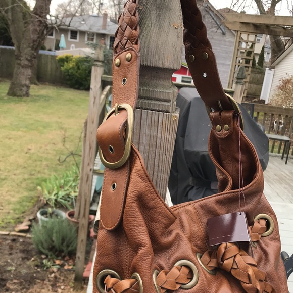 Kooba chestnut brown leather bag w refine details NWT large hobo shoulder bag - Picture 4 of 12